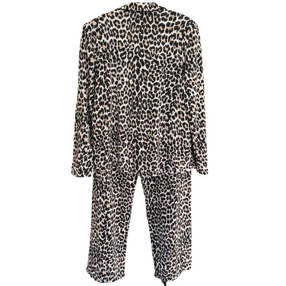 Kate Spade Animal Print Pajama Set 2pc Womens Size L Polyester Relaxed Fit - Picture 2 of 10